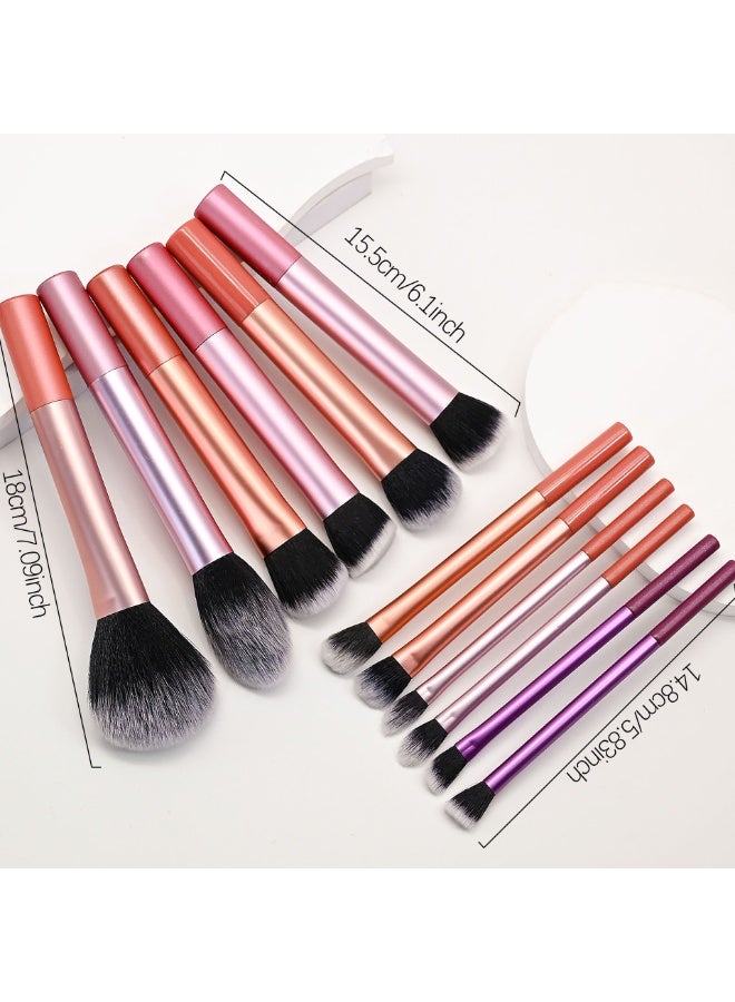 JUMEI 15-Piece Professional Makeup Brush Set – 12 Essential Brushes, 2 Beauty Sponges & 1 Powder Puff for Flawless Makeup | Perfect for Beginners & Pros - Image 5